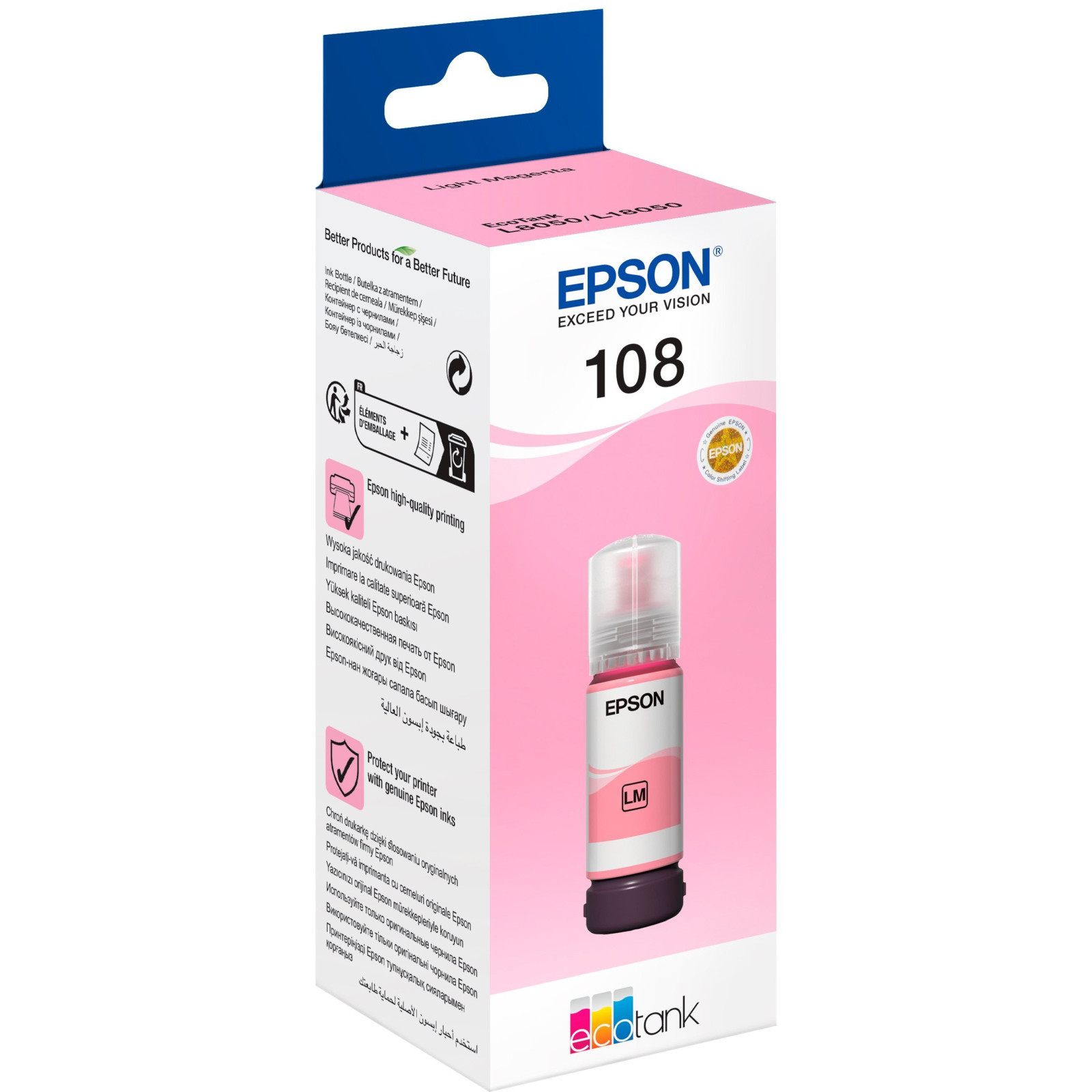 Тонер-картридж Epson 108 EcoTank L8050/L18050 Light Magenta (C13T09C64A) недорого