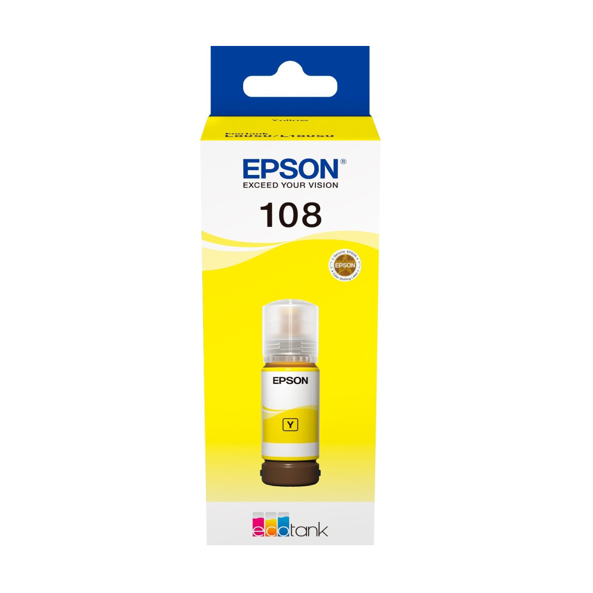 Тонер-картридж Epson 108 EcoTank L8050/L18050 Yellow (C13T09C44A)