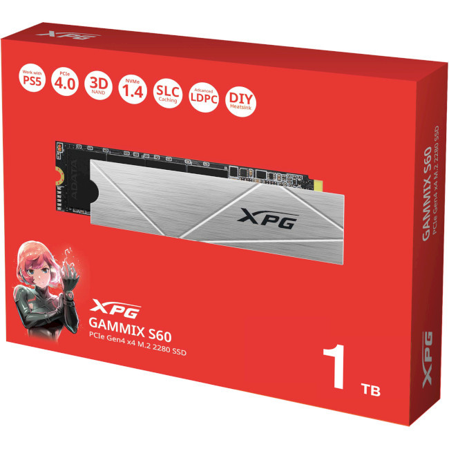 SSD накопичувач ADATA XPG Gammix S60 1TB M.2 NVMe (AGAMMIXS60-1T-CS) недорого