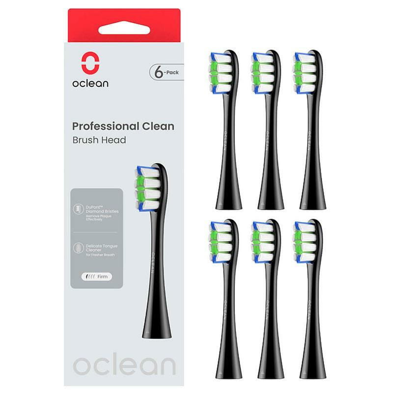 Змінна головка для зубної щітки Oclean P1C5 B06 Professional Clean Brush Head Black (6 pcs) (6970810553864)