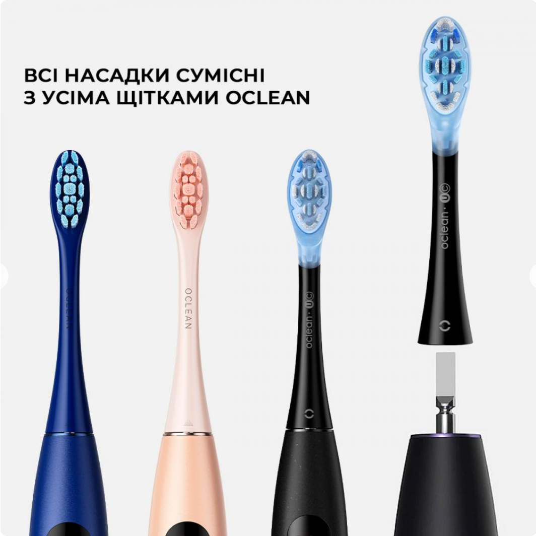 Змінна головка для зубної щітки Oclean UC02 B02 Ultra Clean Brush Head Black (2 pcs) (6970810553543) купити