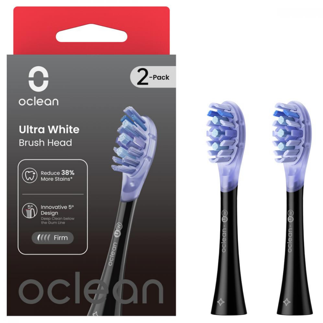 Сменная головка для зубной щетки Oclean UW02 B02 Ultra White Brush Head Black (2 pcs) (6970810553550)