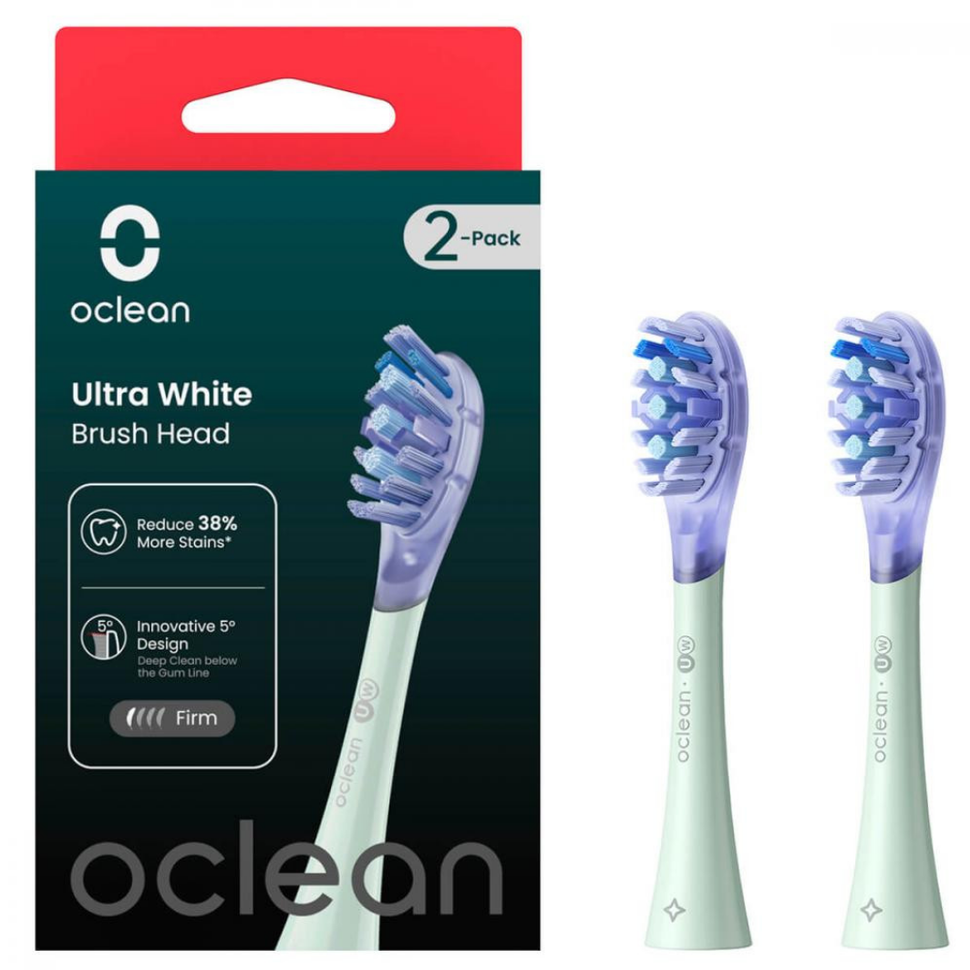 Змінна головка для зубної щітки Oclean UW01 G02 Ultra White Brush Head Green (2 pcs) (6970810553529)