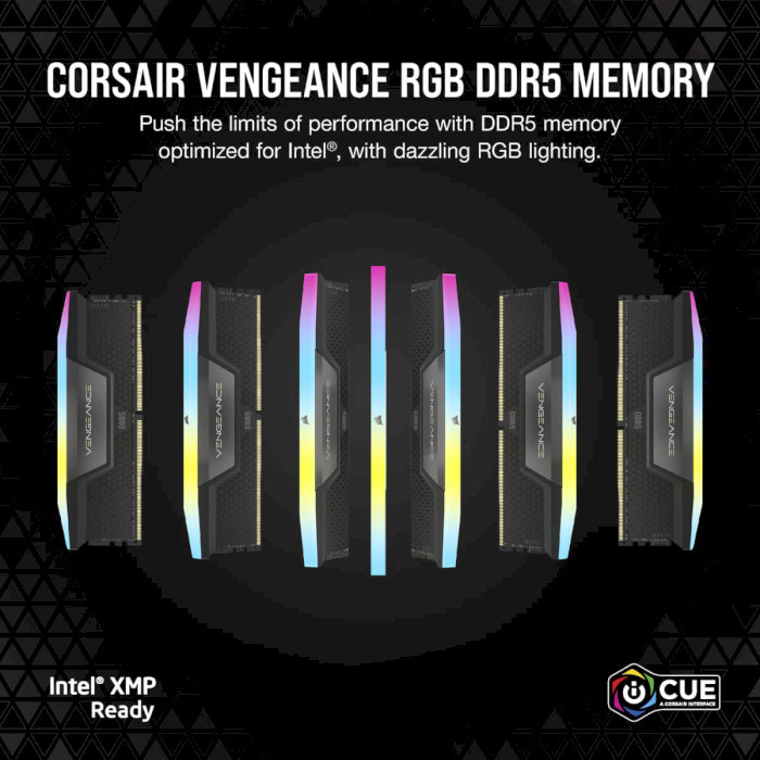 Оперативна пам'ять Corsair DDR5 2x16GB/6000 Vengeance RGB Black (CMH32GX5M2E6000C36) в Україні