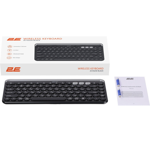 Клавіатура 2E KS250 WL BT Black (2E-KS250WBK_UA) в Україні