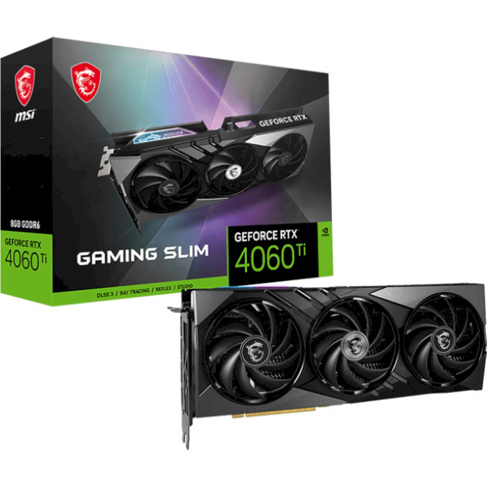 Відеокарта MSI PCIE8 RTX4060TI 8GB GDDR6 RTX4060TI GAMING SLIM 8G