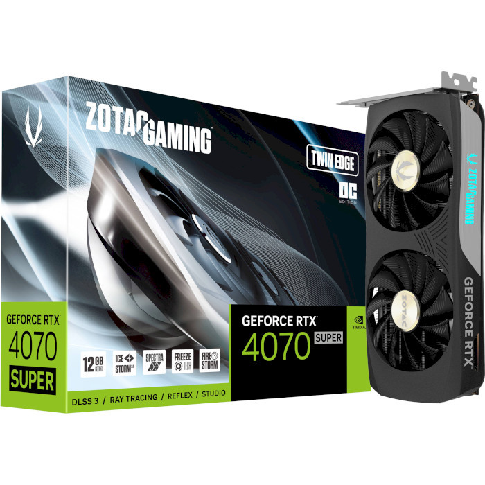 Видеокарта ZOTAC GeForce RTX 4070 SUPER 12GB GDDR6X Twin Edge OC (ZT-D40720H-10M)