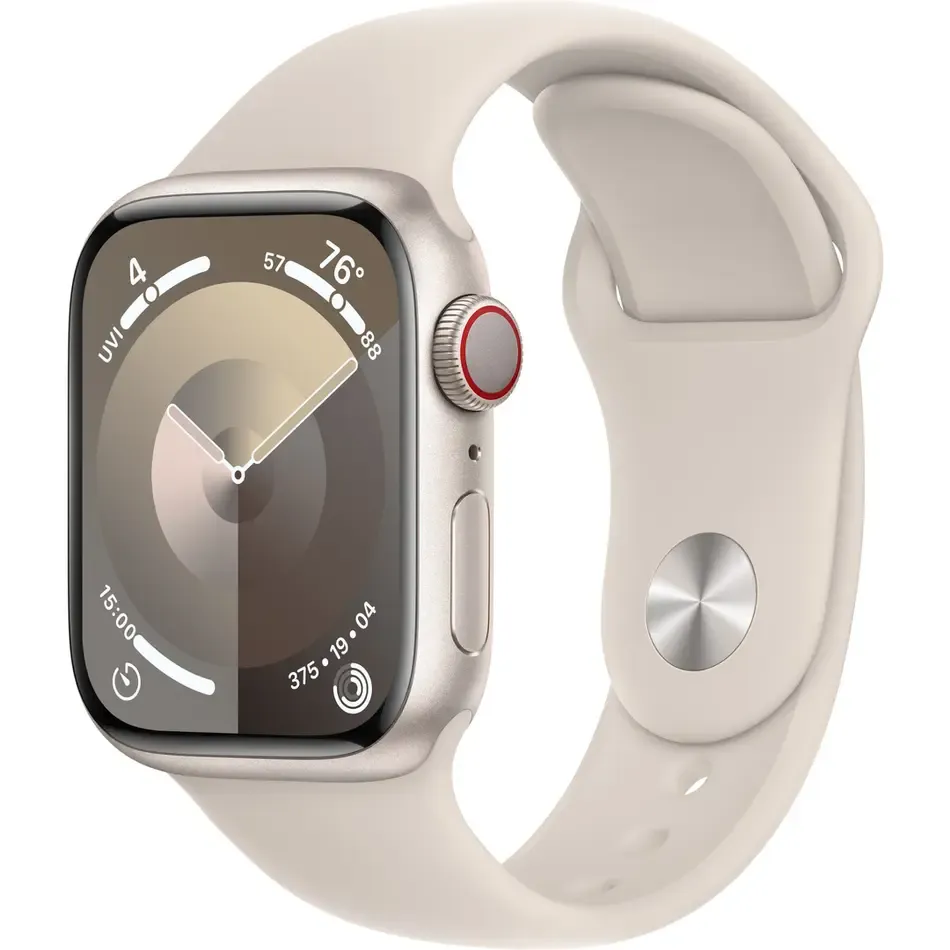Смарт-годинник Apple Watch Series 9 GPS + Cellular 41mm Starlight Alu. Case w. Starlight Sport Band - M/L (MRHP3)