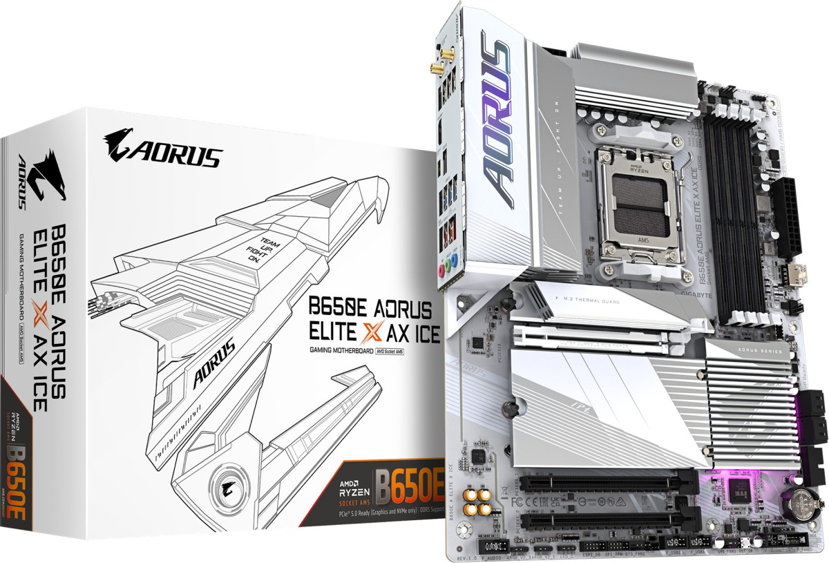 Материнська плата Gigabyte B650E Aorus Elite X AX Ice Socket AM5