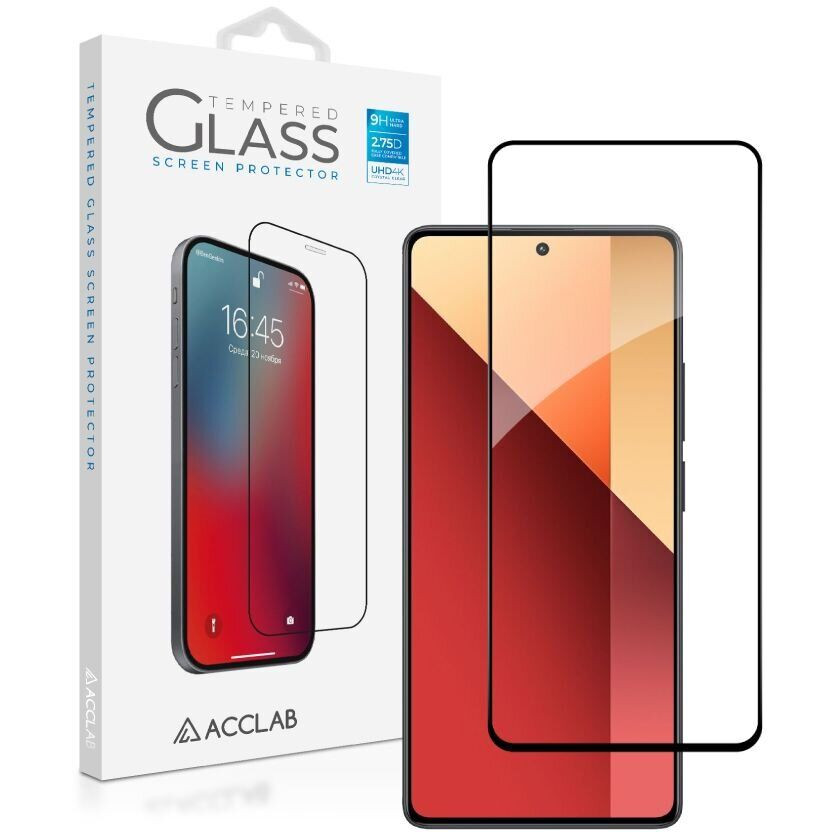 Защитное стекло ACCLAB Full Glue for Xiaomi Redmi Note 13 Pro 4G Black