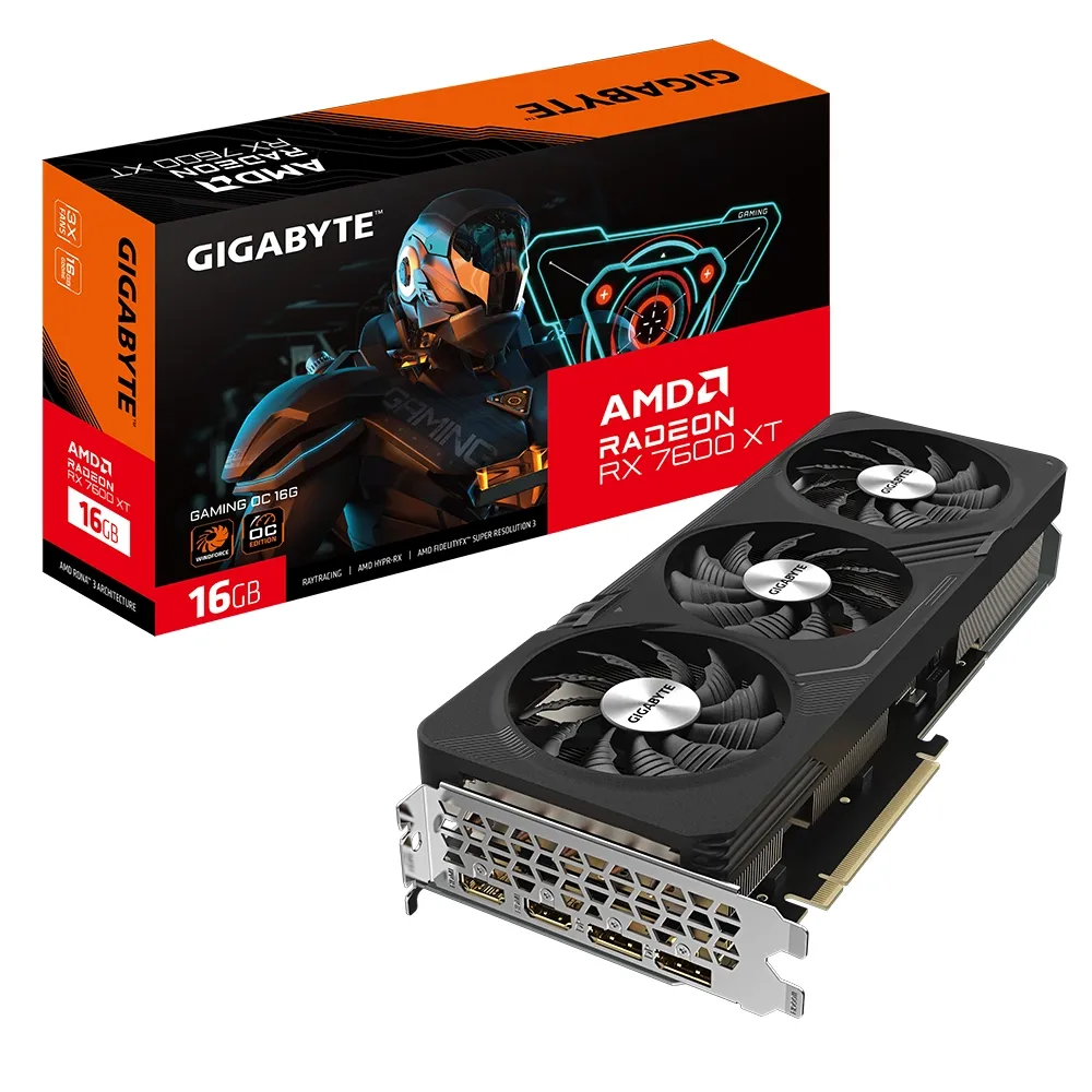 Видеокарта GIGABYTE Radeon RX 7600 XT 16Gb GAMING OC (GV-R76XTGAMING OC-16GD)