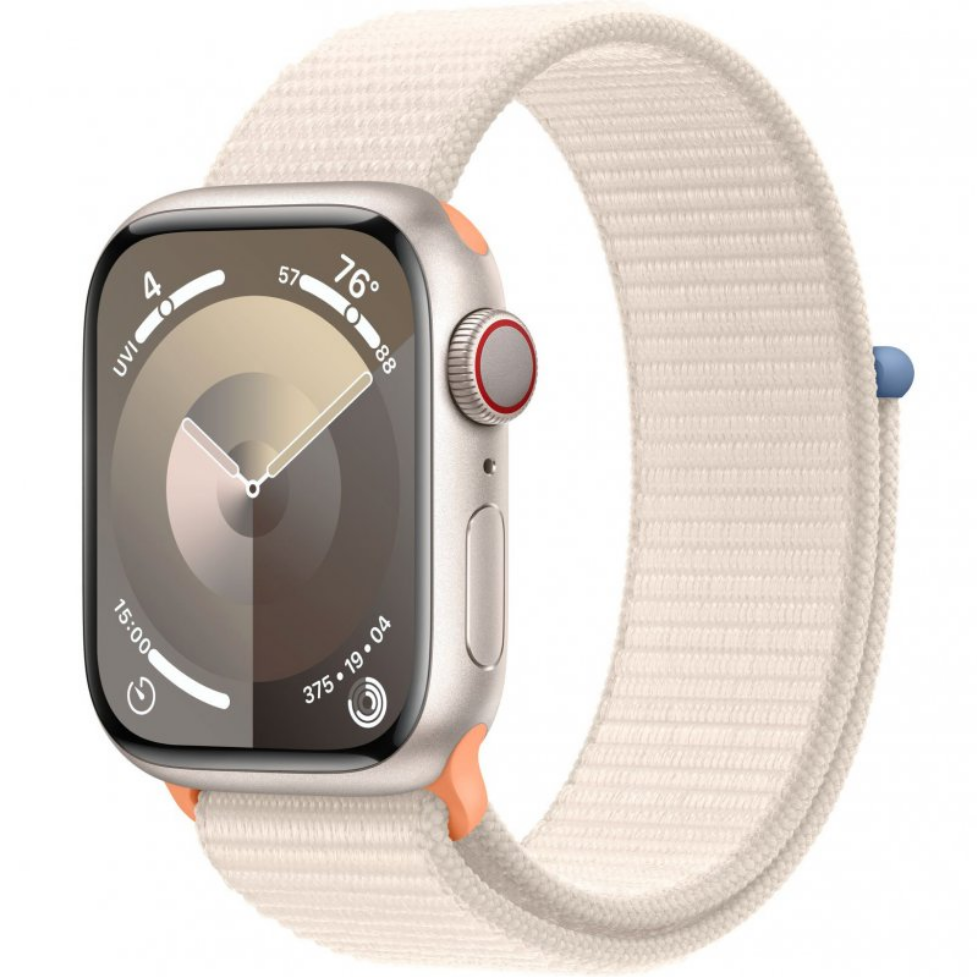 Смарт-часы Apple Watch Series 9 GPS + Cellular 41mm Starlight Aluminium Case with Starlight Sport Loop (MRHQ3)