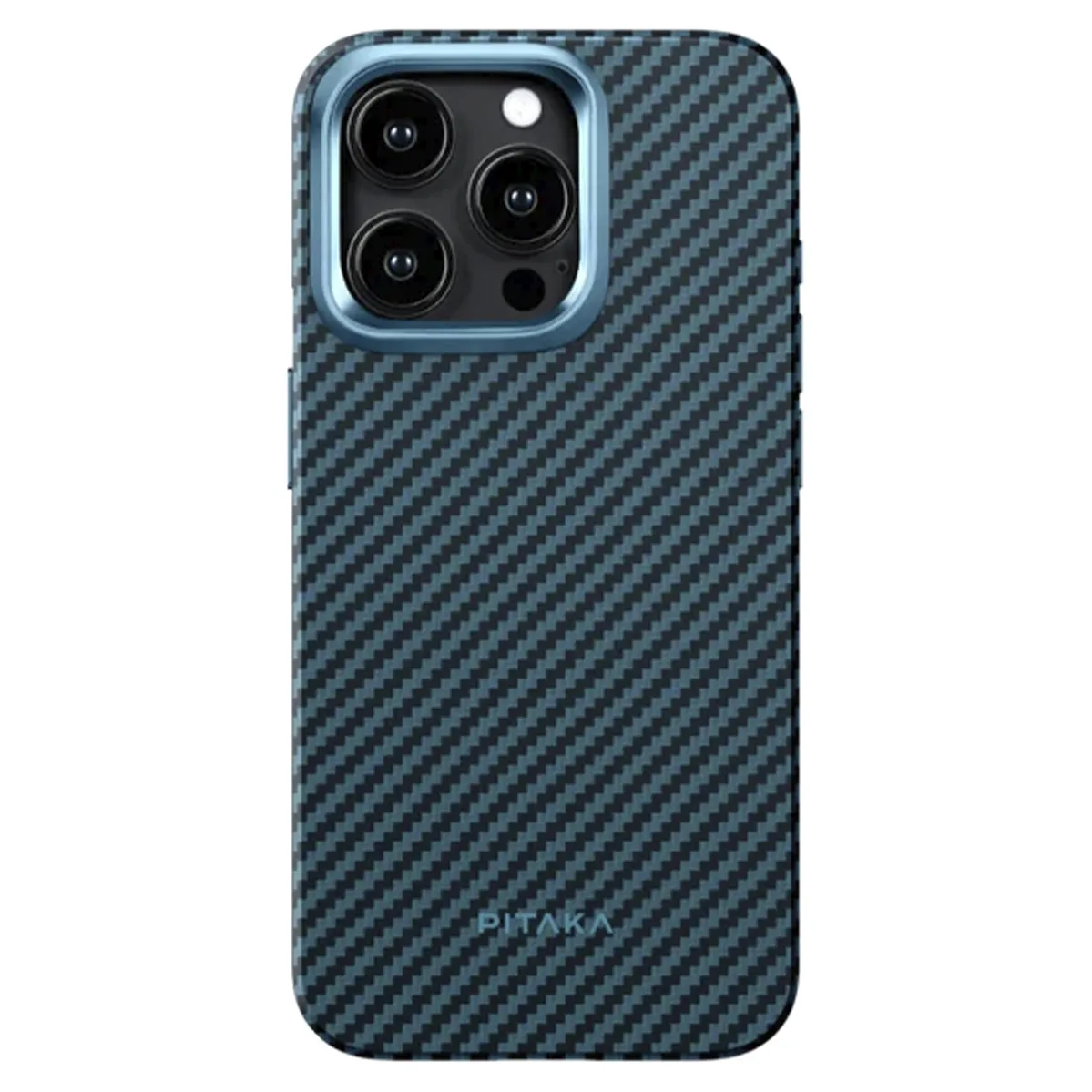 Чехол-накладка Pitaka iPhone 15 Pro MagEZ Case Pro 4 Twill 1500D Black/Blue (KI1508PPA)