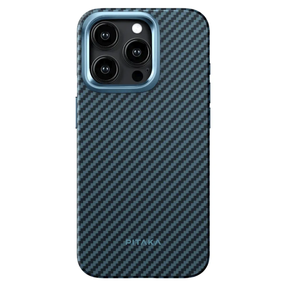 Чехол-накладка Pitaka iPhone 15 Pro Max MagEZ Case Pro 4 Twill 1500D Black/Blue (KI1508PMPA)