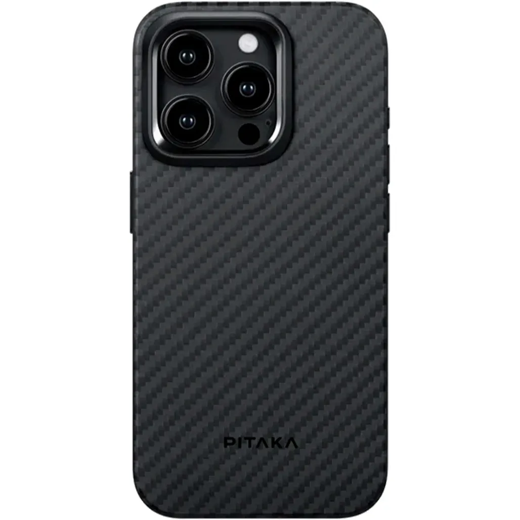 Чохол-накладка Pitaka iPhone 15 Pro Max MagEZ Case Pro 4 Twill 1500D Black/Grey (KI1501PMP)