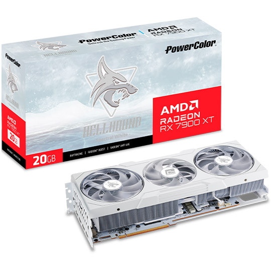 Видеокарта AMD Radeon RX 7900 XT 20GB GDDR6 Hellhound Spectral White PowerColor (RX 7900 XT 20G-L/OC/WHITE)