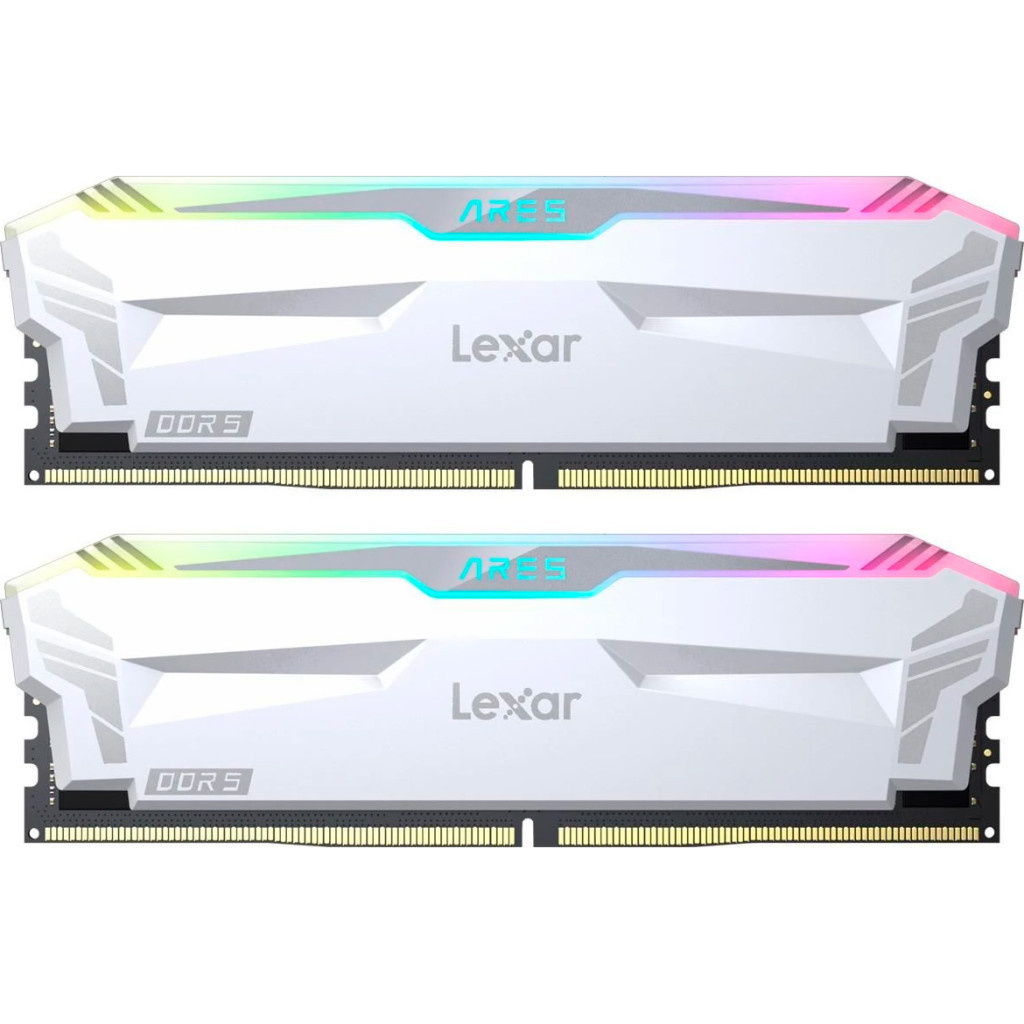 Оперативна пам'ять Lexar DDR5 32GB (2x(16GB) 6400 MHz Ares RGB White (LD5EU016G-R6400GDWA)