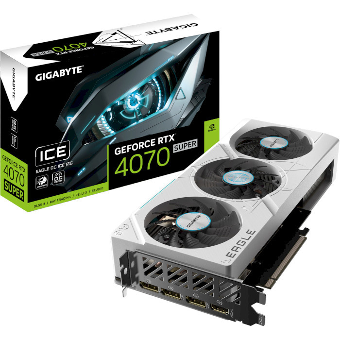 Відеокарта GIGABYTE GeForce RTX4070 SUPER 12Gb EAGLE OC ICE (GV-N407SEAGLEOC ICE-12GD)