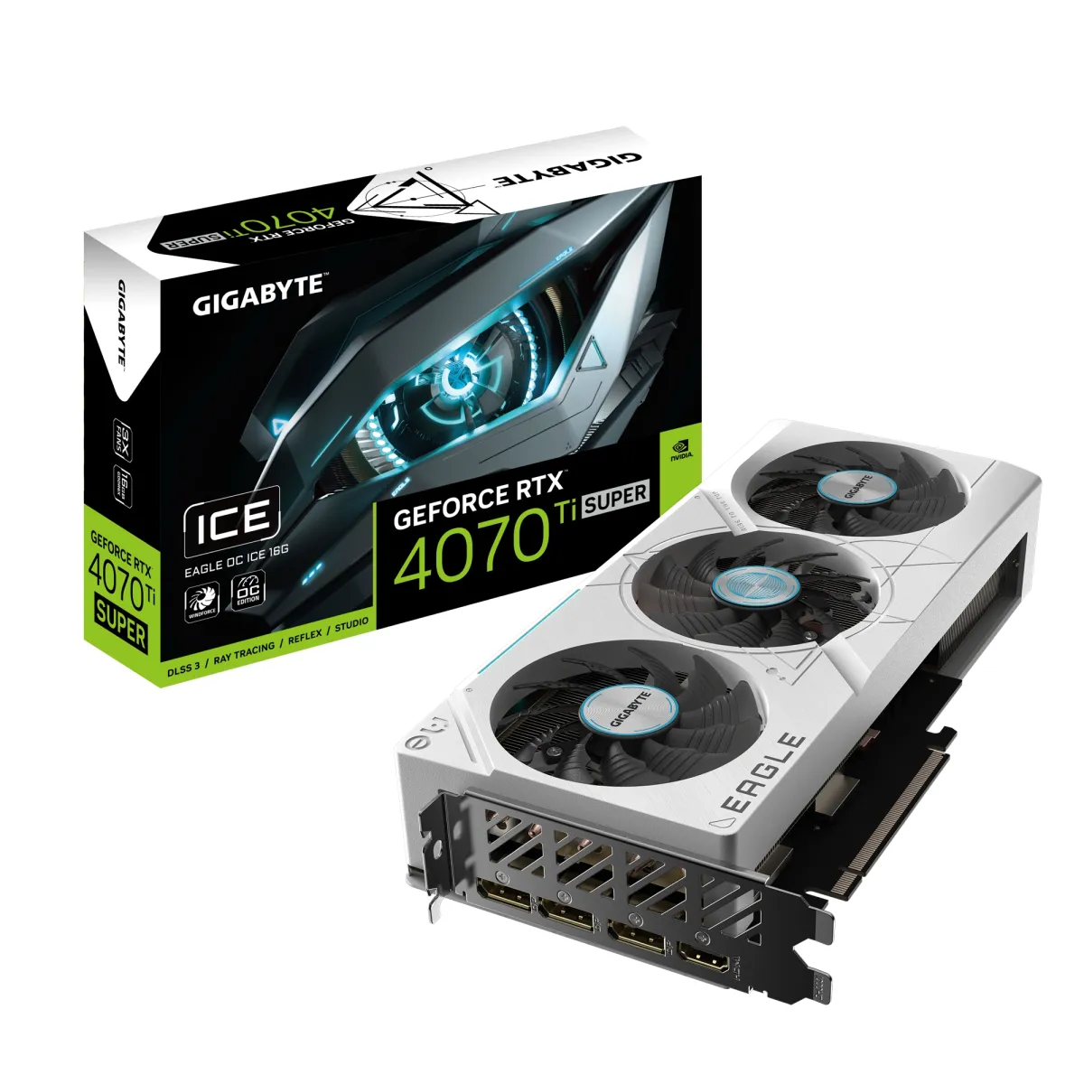 Видеокарта GIGABYTE GeForce RTX4070Ti SUPER 16Gb EAGLE ICE OC (GV-N407TSEAGLEOC ICE-16GD)