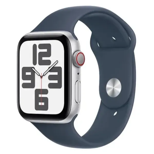 Смарт-годинник Apple Watch SE 2 GPS + Cellular 44mm Silver Aluminium Case with Storm Blue Sport Band - M/L (MRHJ3)