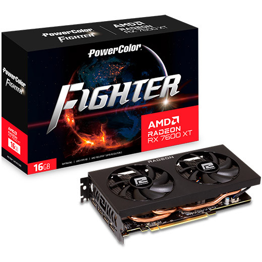 Видеокарта PowerColor AMD Radeon RX 7600 XT 16GB GDDR6 Fighter (RX 7600 XT 16G-F)