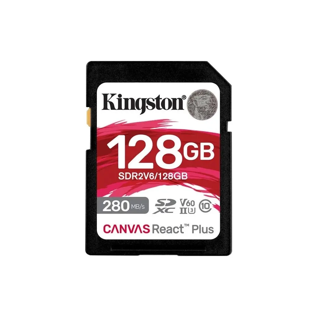 Карта пам'яті  Kingston SD  128GB C10 UHS-II U3 R280/W100MB/s (SDR2V6/128GB)