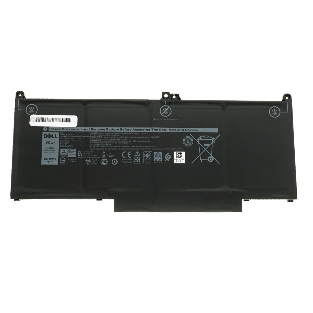 Акумулятор для ноутбука Dell Latitude 7300 MXV9V, 7500mAh (60Wh), 4cell, 7.6V, Li-ion (A47670)