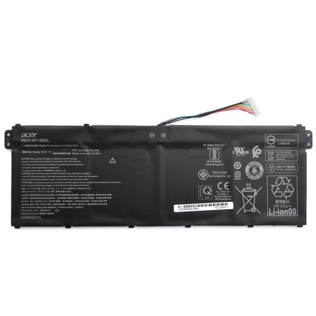 Акумулятор для ноутбука Acer AP19B5L Aspire A514, 3550mAh (54.6Wh), 4cell, 15.4V, Li-ion (A47864)