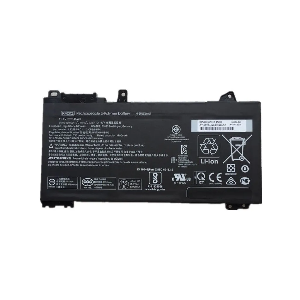Акумулятор для ноутбука HP ProBook 450 G7 RF03XL, 45Wh (3790mAh), 3cell, 11.4V, Li-ion (A47893)