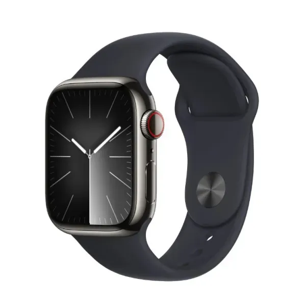 Смарт-часы Apple Watch Series 9 GPS+Cellular 41mm Graphite Stainless Steel Case with Midnight Sport Band - M/L (MRJ93)