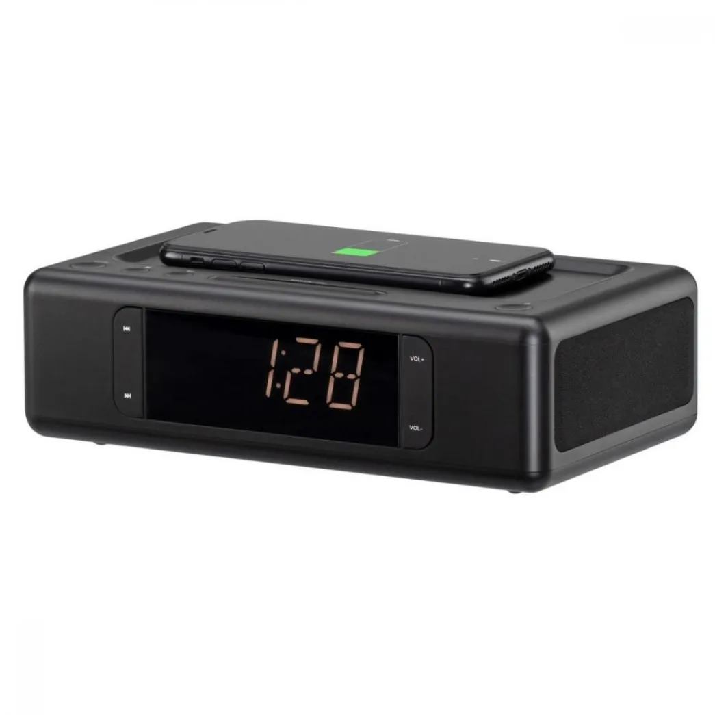 Портативная акустика 2E SmartClock Wireless Charging Black (2E-AS01QIBK)