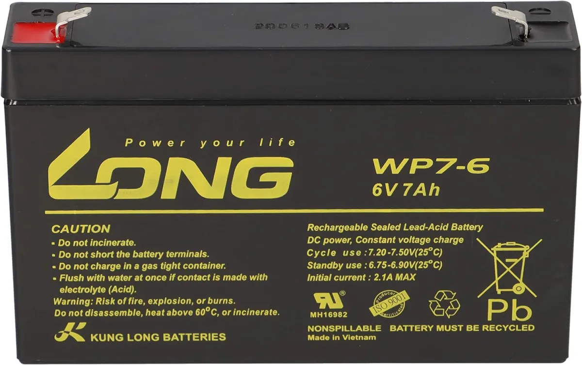 Аккумуляторная батарея для ИБП Long 6V 7.0 Ah (WP6-7)