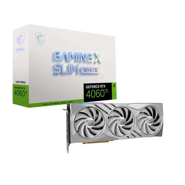 Видеокарта MSI GeForce RTX 4060 Ti 16GB GDDR6 GAMING X SLIM WHITE