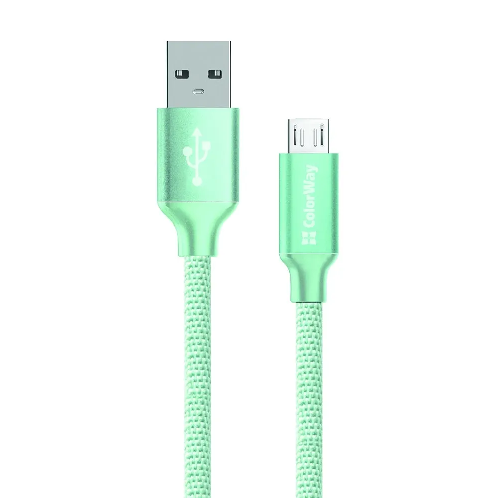 Кабель синхронизации ColorWay USB - micro USB (M/M), 1 m Mint (CW-CBUM002-MT)