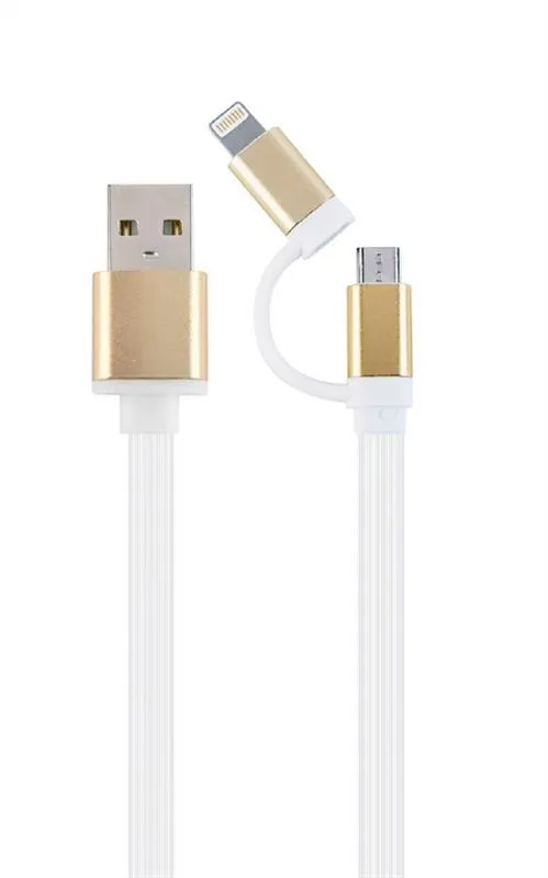 Кабель синхронізації Cablexpert USB - Lightning + micro USB (M/M) 1 m (CC-USB2-AM8PmB-1M-GD)