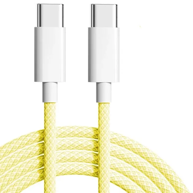Кабель синхронізації Apple Woven Charge USB Type-C - USB Type-C 1m Yellow (K28436)
