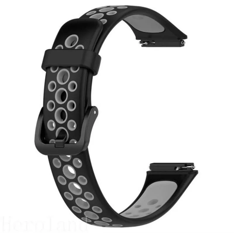 Ремешок для фитнес браслета BeCover Vents Style for Huawei Band 7/Honor Band 7 Black-Gray (709438)