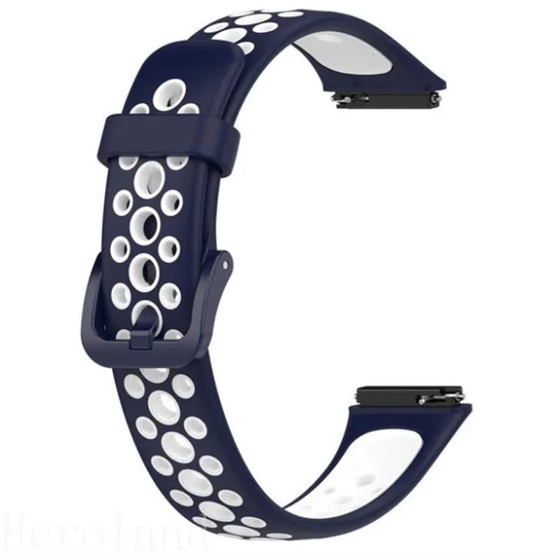 Ремешок для фитнес браслета BeCover Vents Style for Huawei Band 7/Honor Band 7 Blue-White (709442)