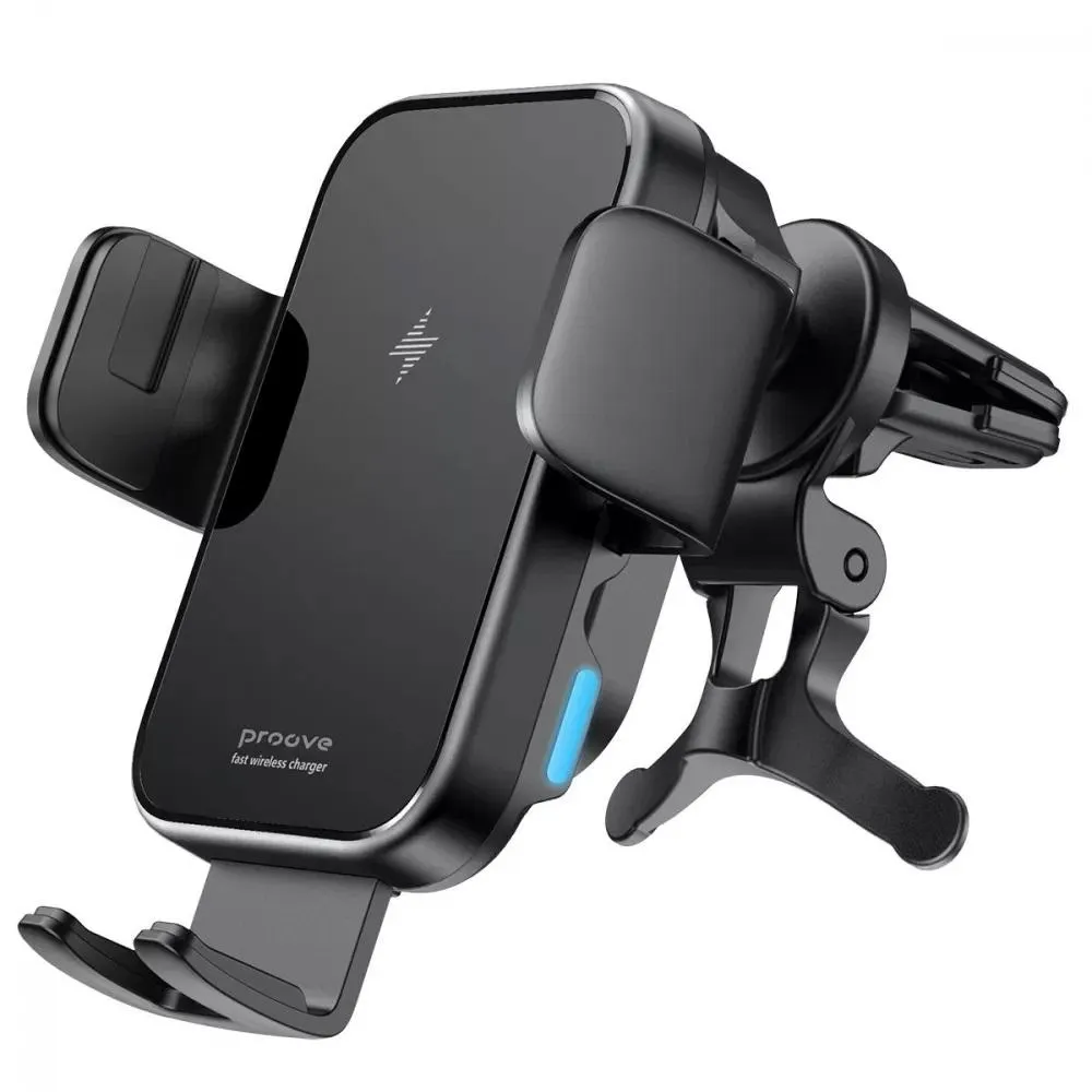 Автотримач Proove Triple Clamp 15W with wireless charger Black (WHTC15010001)