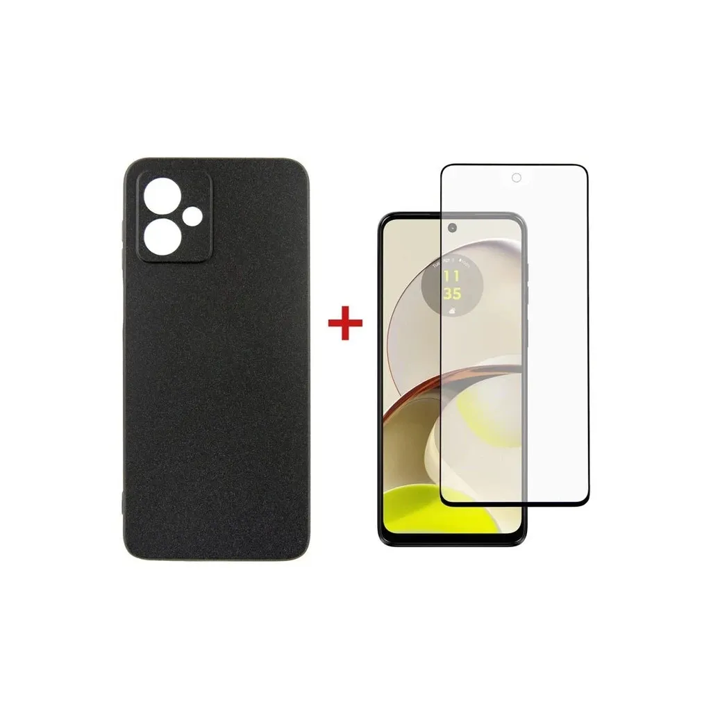 Чехол для смартфона Dengos Kit for Motorola G14 case + glass (Black) (DG-KM-48)