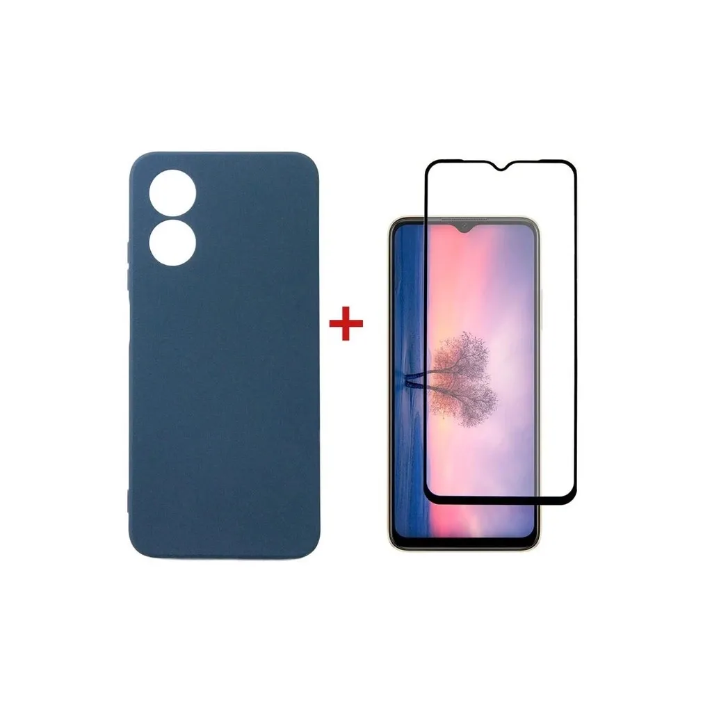 Чохол для смартфона Dengos Kit for OPPO A17 case + glass (Blue) (DG-KM-01)