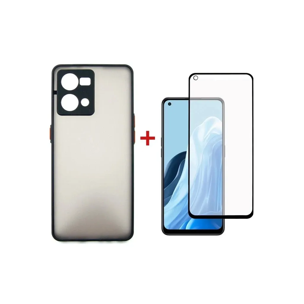 Чохол для смартфона Dengos Kit for OPPO Reno 7 4g case + glass (Black) (DG-KM-32)