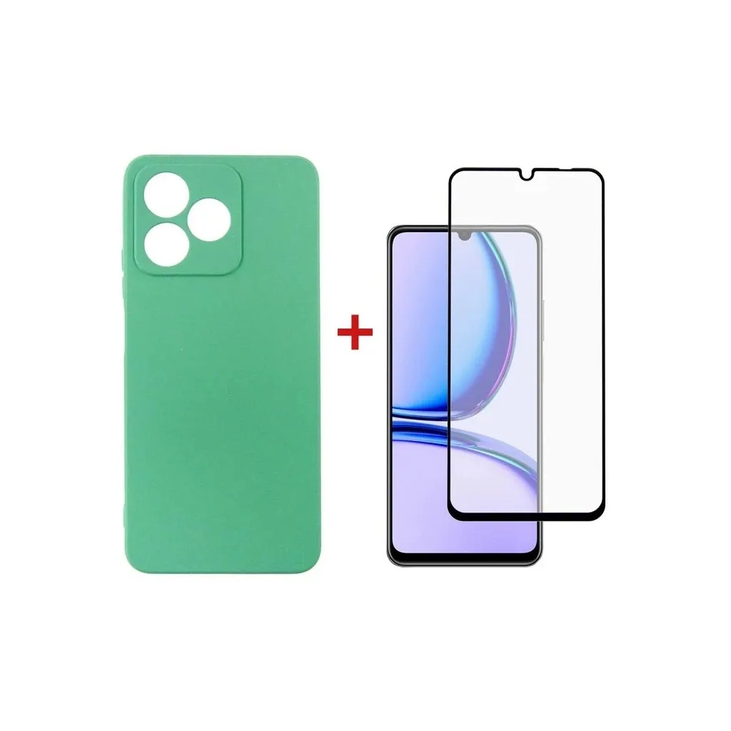 Чохол для смартфона Dengos Kit for Realme C51 case + glass (Mint) (DG-KM-61)