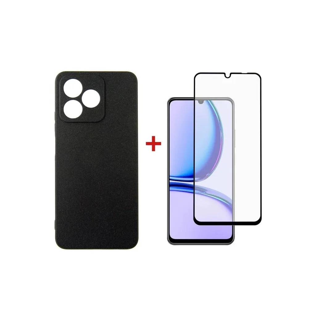 Чохол для смартфона Dengos Kit for Realme C53 case + glass (Black) (DG-KM-47)