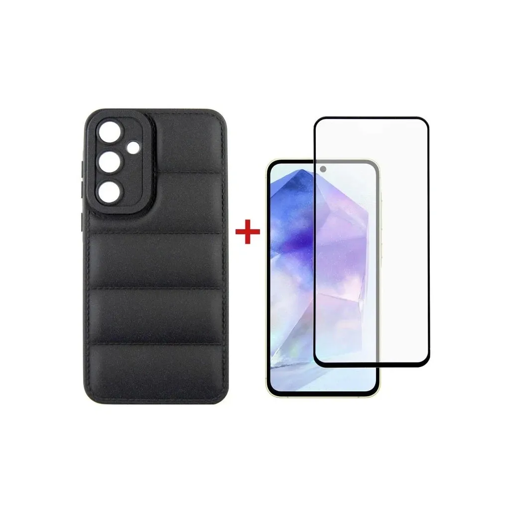 Чохол для смартфона Dengos Kit for Samsung Galaxy A55 5G case + glass (Black) (DG-KM-57)