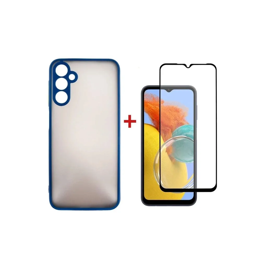 Чехол для смартфона Dengos Kit for Samsung Galaxy M14 case + glass (Blue) (DG-KM-16)