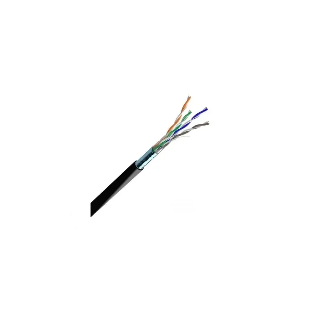 Кабель витая пара ZZKM cat.5e F/UTP, PE, 4х2х24 AWG (305м) черный 7091002