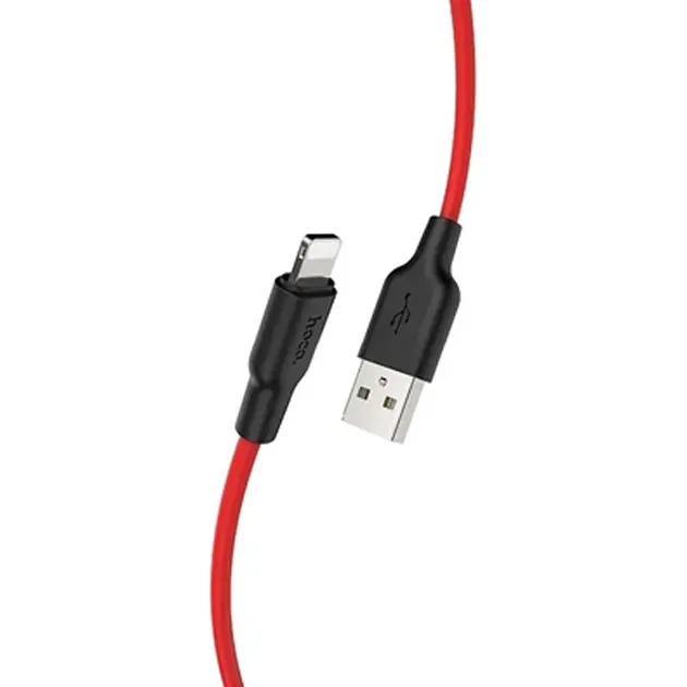 Кабель синхронизации Hoco X21 Plus Silicone USB - Lightning 1m Black/Red (D25607)