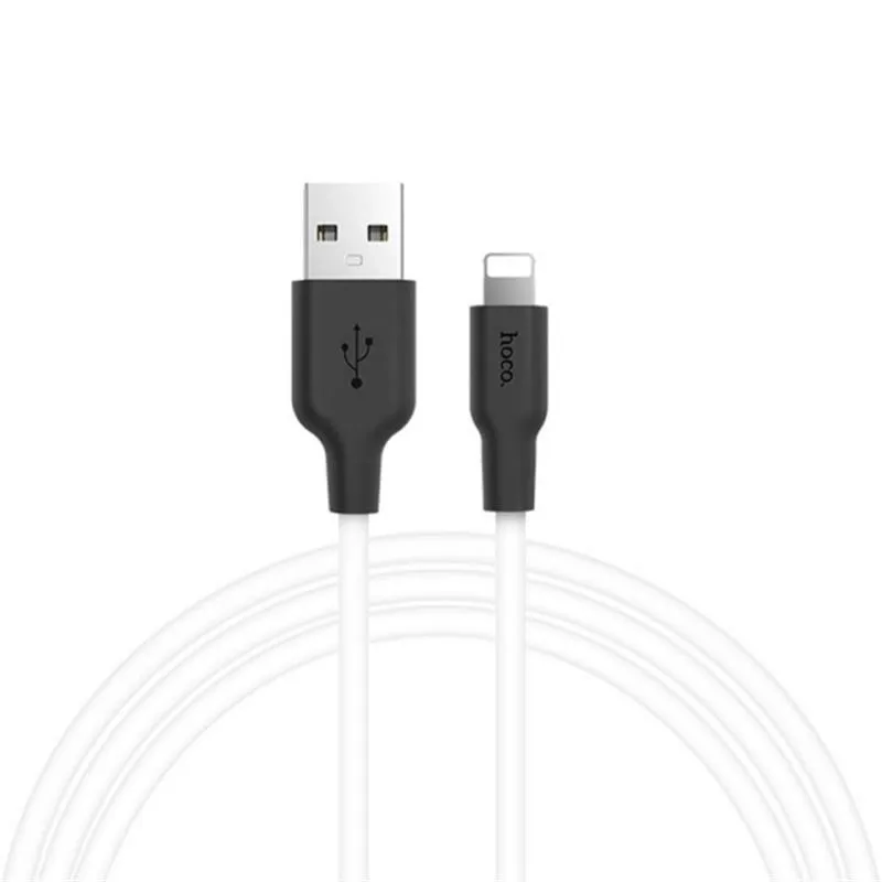 Кабель синхронизации Hoco X21 Plus Silicone USB - Lightning 1m Black/White (D25701)