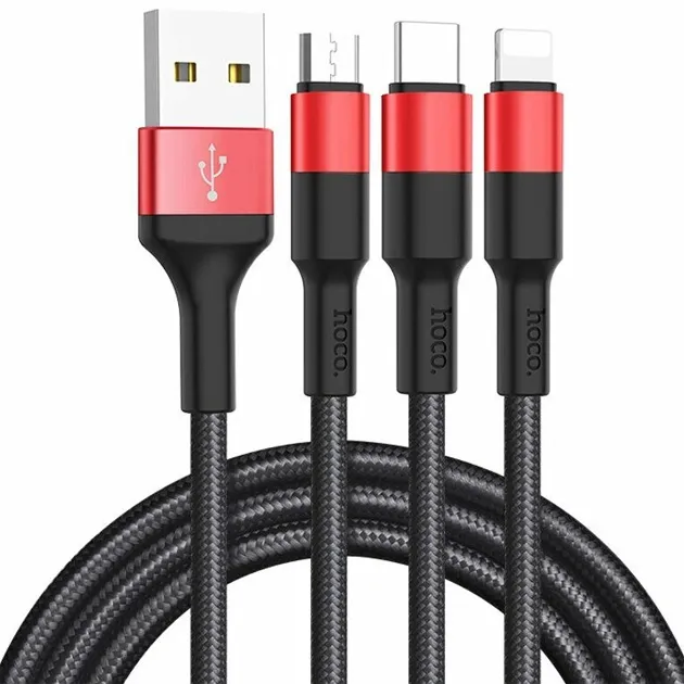  Hoco X26 XPress Charging 3in1 USB - Lightning/micro USB/USB-C 1m (K22852)